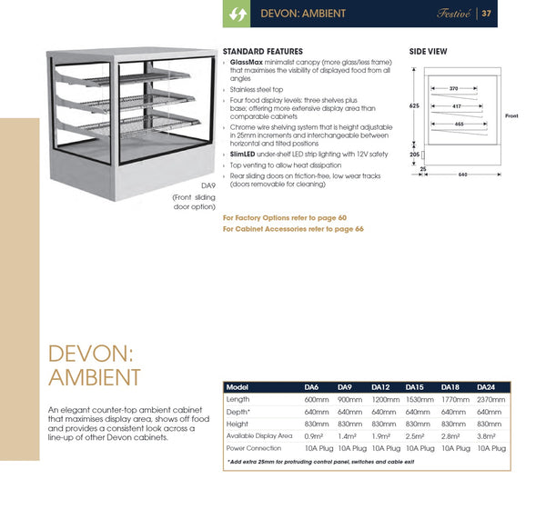 Festive Devon DA18 - Ambient Display Cabinet