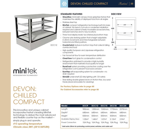 Festive Devon DCC18/3 - Compact Chilled Display Cabinet