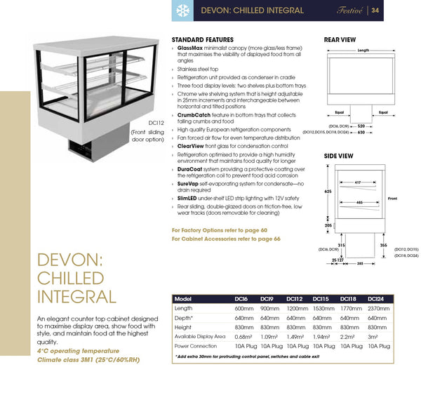Festive Devon DCI9/2 - Integral Chilled Display Cabinet
