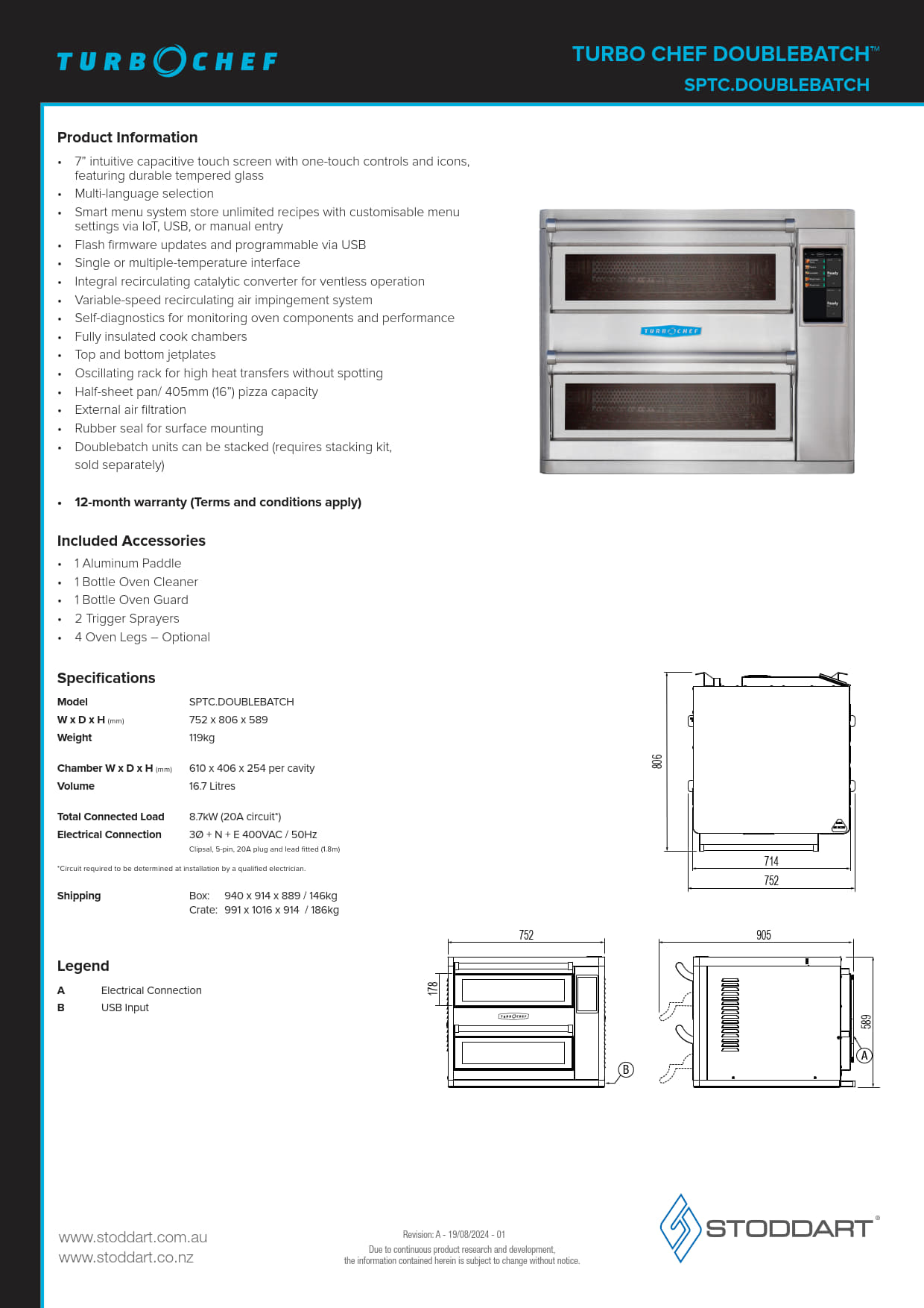 TurboChef Double Batch - High Speed Impingement Oven