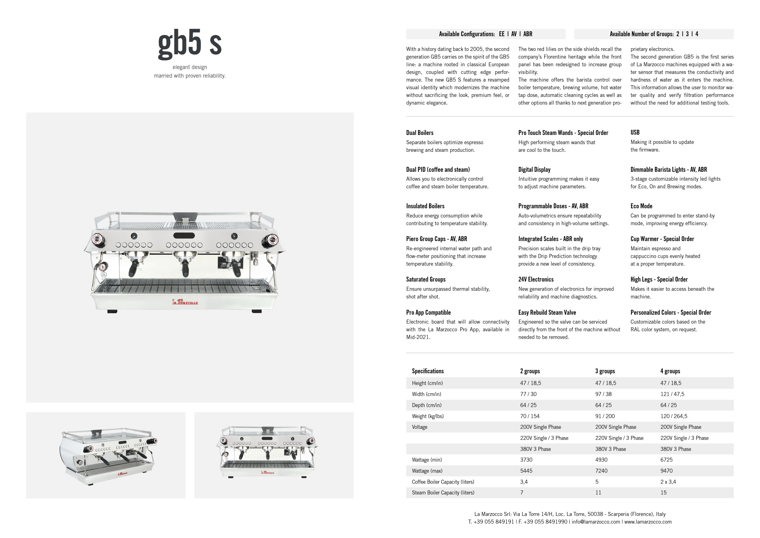 La Marzocco 3G GB5 - Three Group Coffee Machine