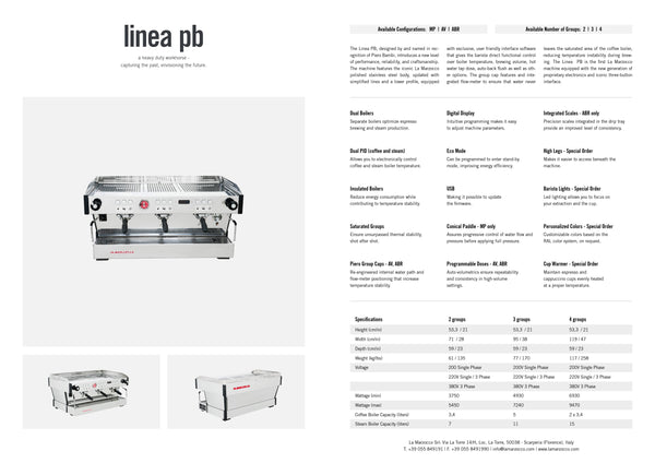 La Marzocco 3G Linea PB - Three Group Coffee Machine