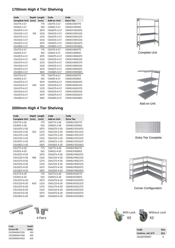 AliRacks CSA1075-4-20 - Shelving Add-On Unit