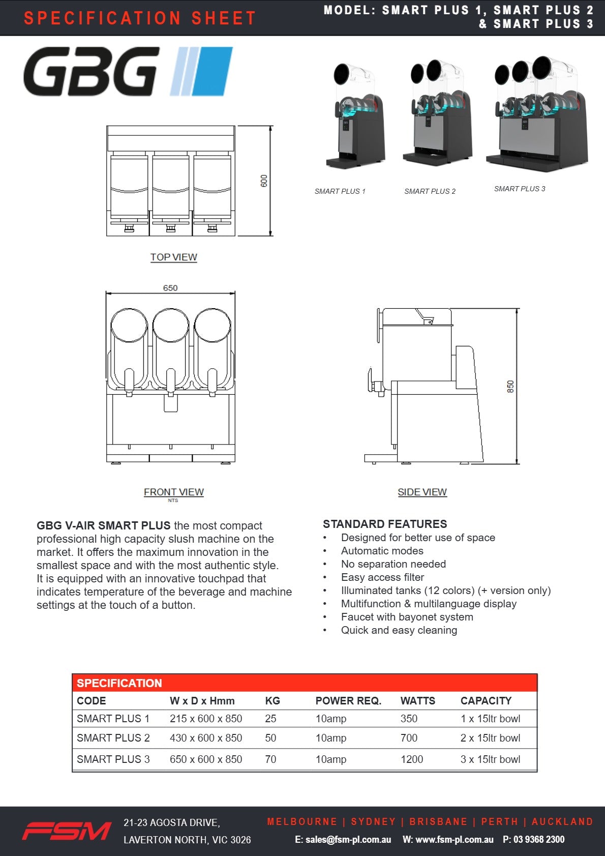 GBG V-AIR Smart Plus 3 - Frozen Beverage Machine