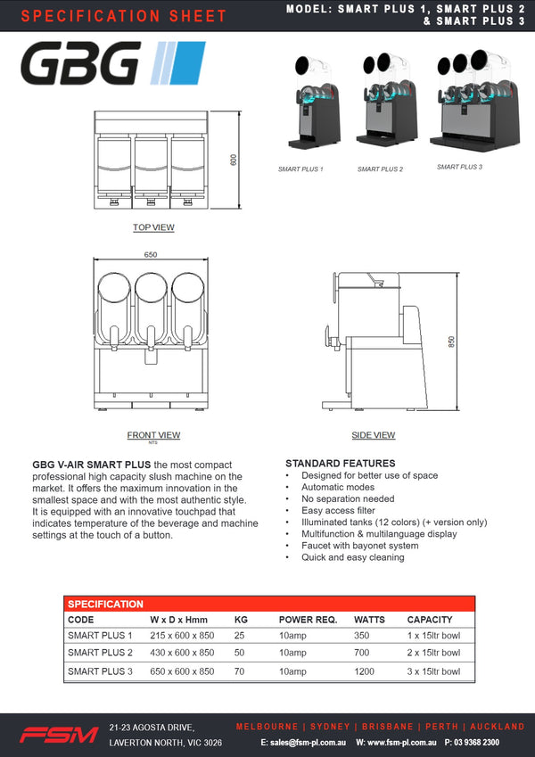 GBG V-AIR Smart Plus 3 - Frozen Beverage Machine