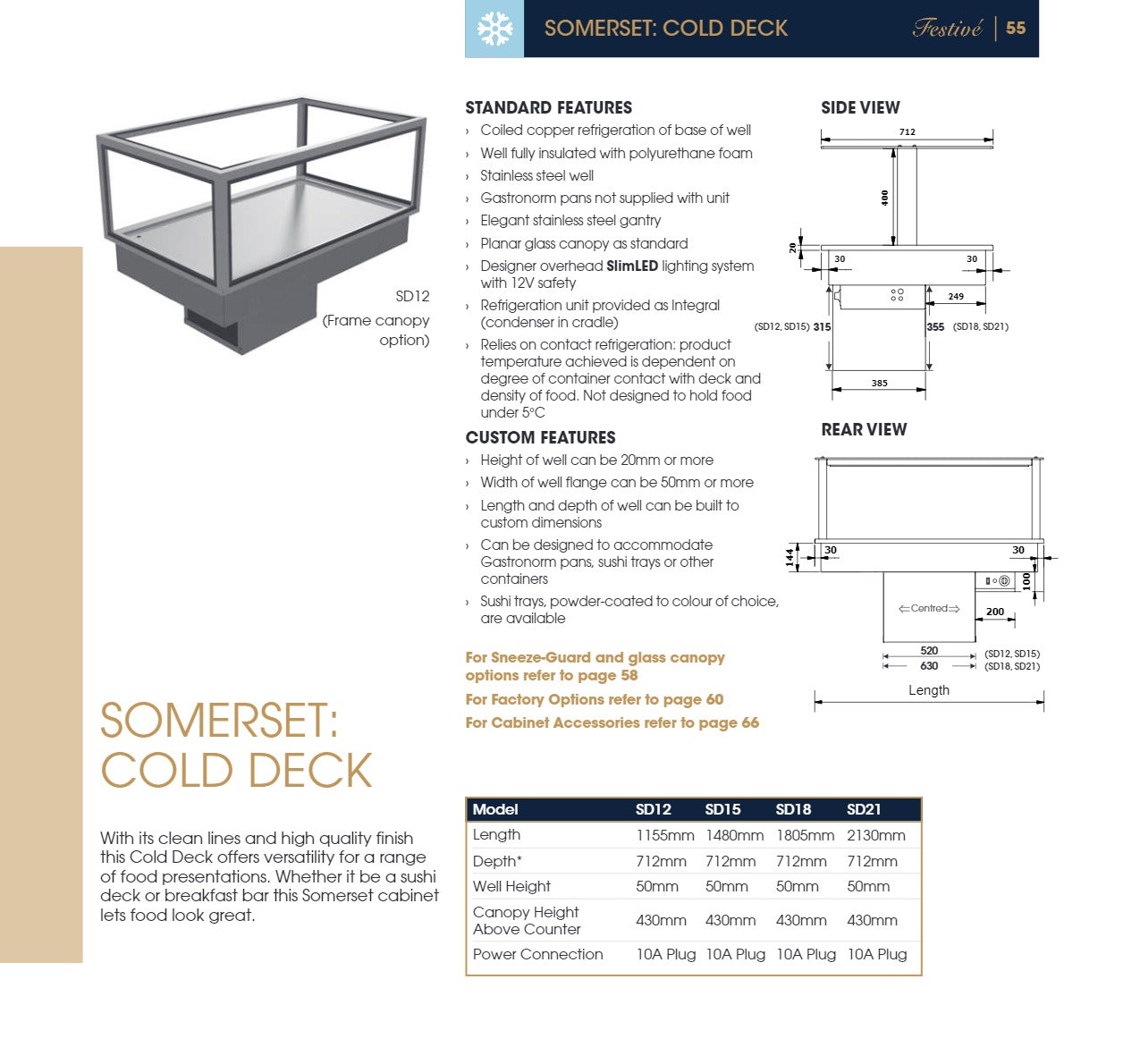 Festive Somerset SD15 - Cold Deck Cabinet