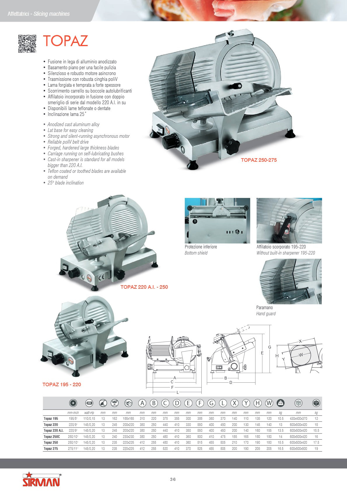 Sirman S10190402 Topaz 195 - Slicer