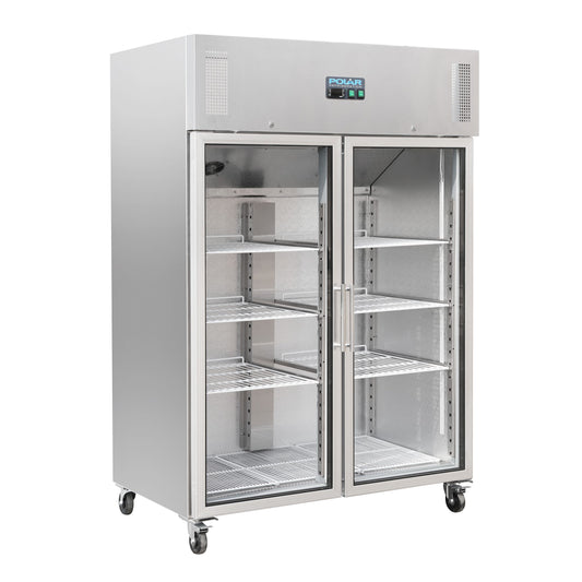 Polar CW198-A G-Series Upright Double Door Gastro Display Fridge - 1200Ltr